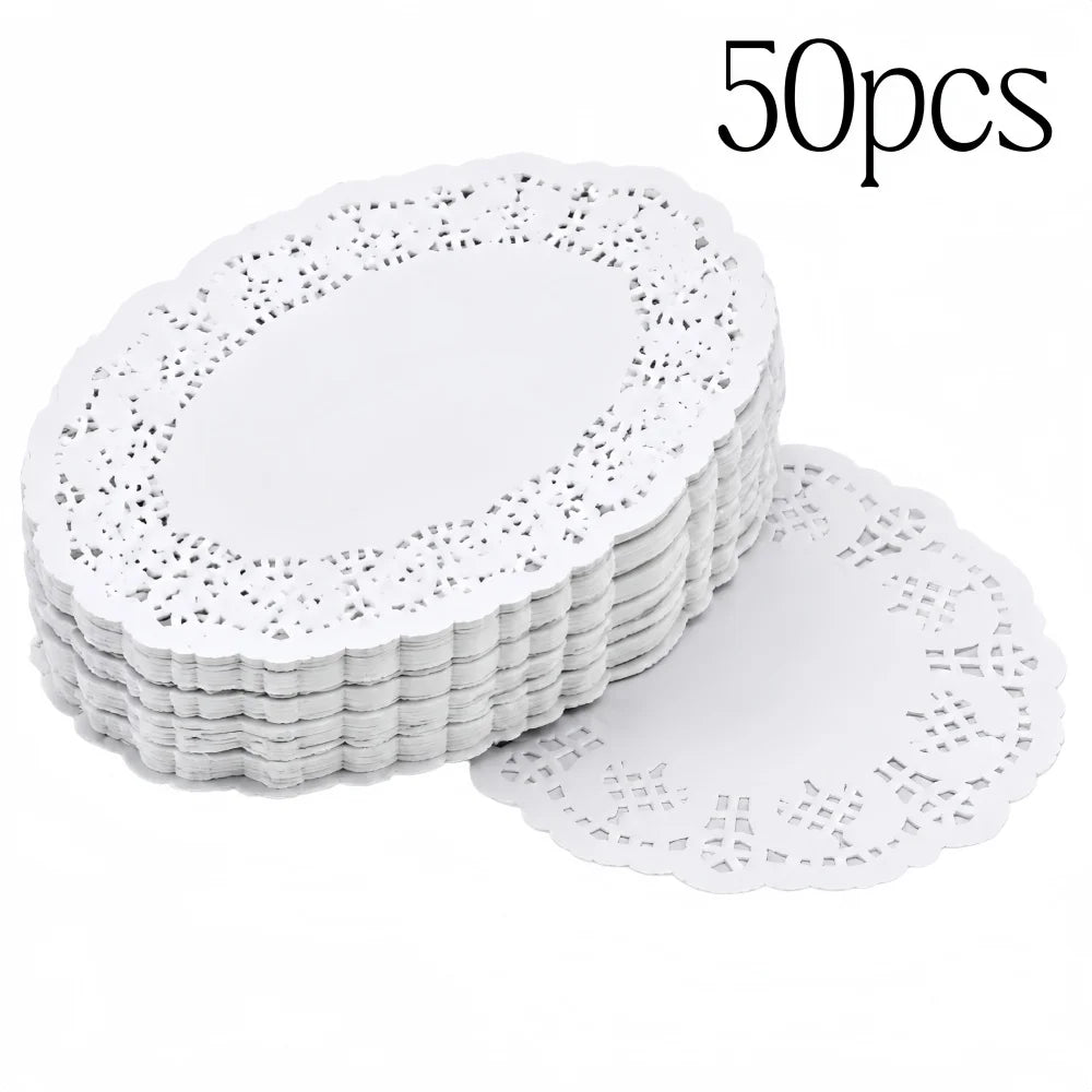Paper Doilies, Round, Oval or Rectangular, 50 or 100 Pack