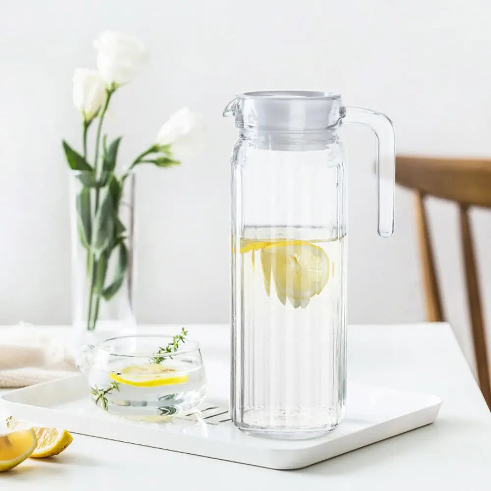 1.1 L Transparent Plastic Water Jug with Lid, for Juice, Tea, Milk and Parties