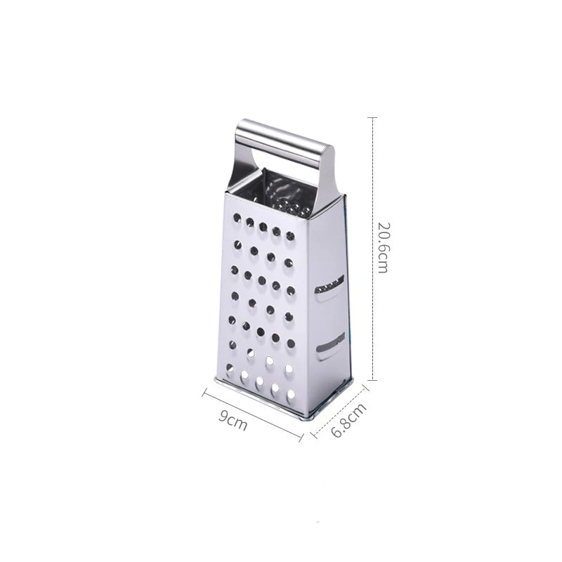Stainless Steel 4 Sided Box Grater, Cheese and Vegetable Slicer, 6, 8 or 9 Inch