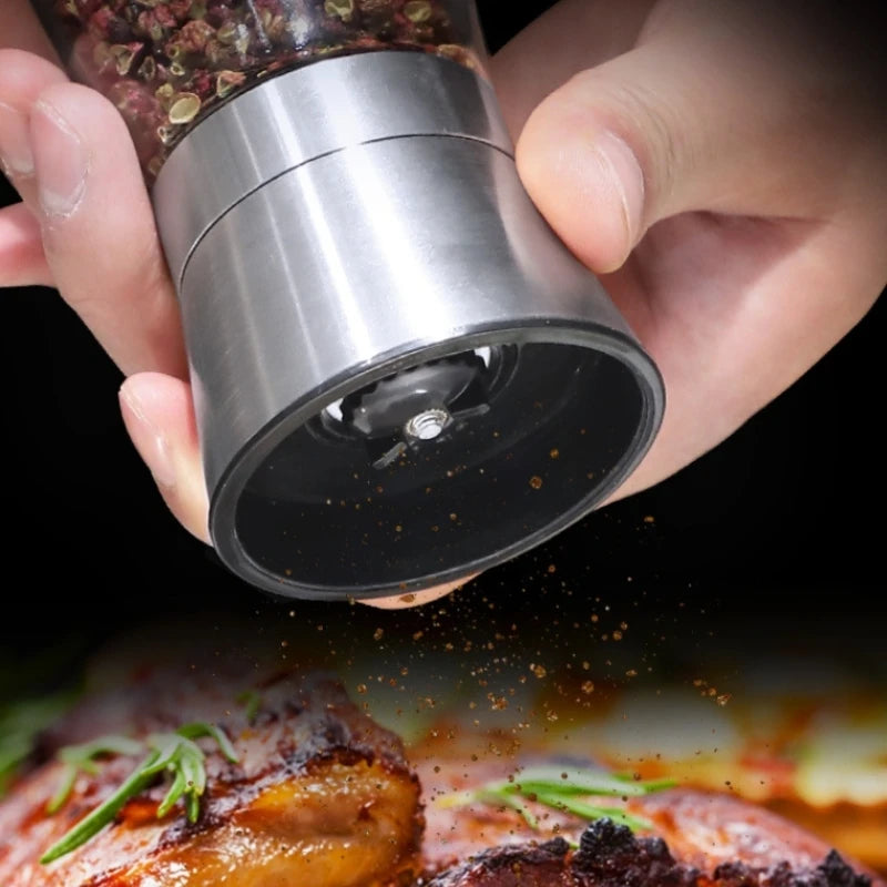 Manual Salt and Pepper Grinder with Glass Body, 180 or 200ml