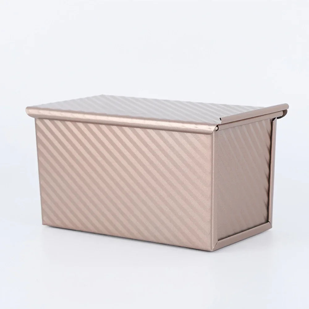 Nonstick Pullman Loaf Pan with Lid, Carbon Steel Corrugated Toast Tin, Small or Large
