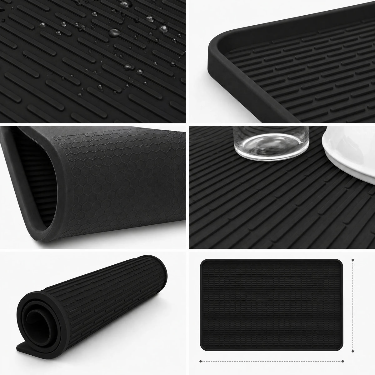 Silicone Stove Top Cover and Dish Drying Mat, 70x50cm, 3mm