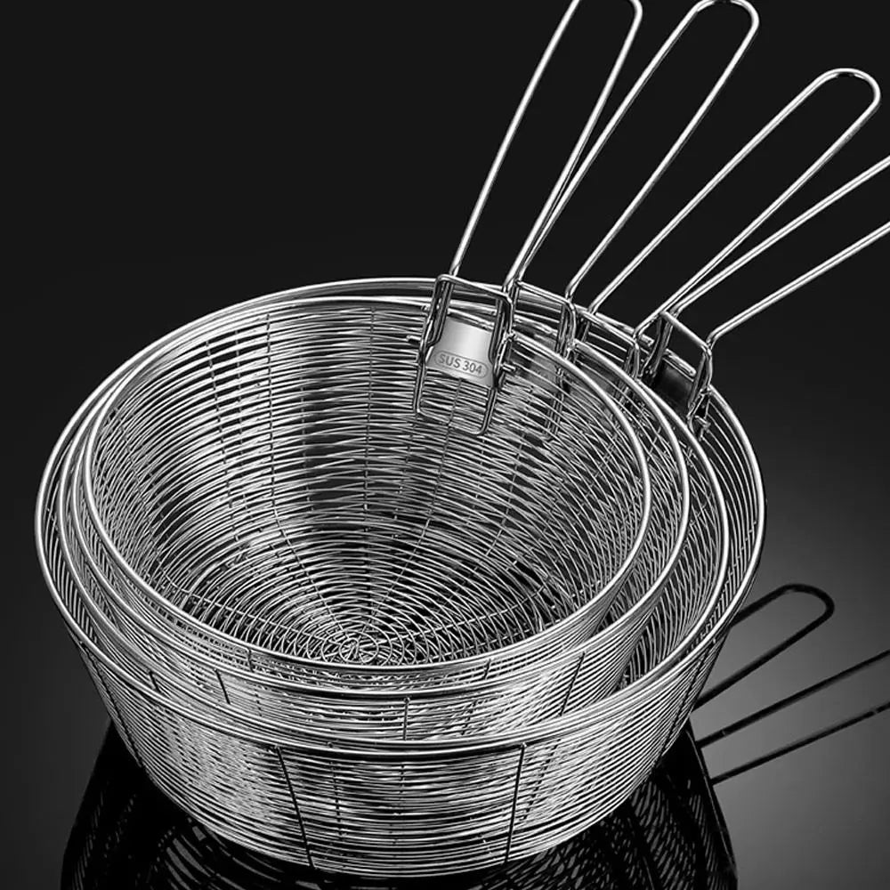 304 Stainless Steel Deep Fry Basket with Folding Handle