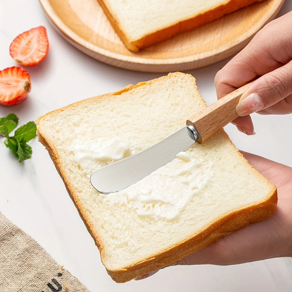 Stainless Steel Butter Knife with Wooden Handle, Bread and Jam Spreader, 1 or 2 Pack