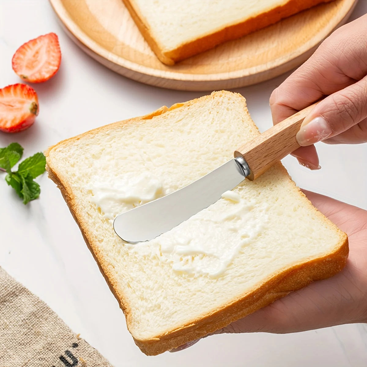 Stainless Steel Butter Knife with Wooden Handle, Bread and Jam Spreader, 1 or 2 Pack