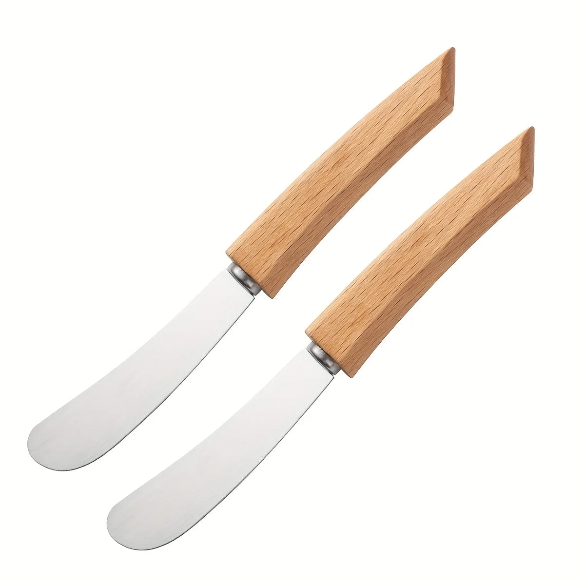 Stainless Steel Butter Knife with Wooden Handle, Bread and Jam Spreader, 1 or 2 Pack