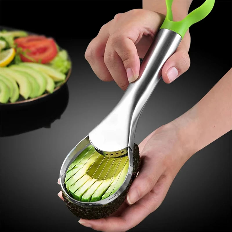 2 in 1 Stainless Steel Avocado Slicer and Peeler, Kitchen Fruit Cutter