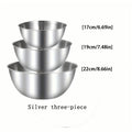 Stainless Steel Mixing Bowl Set of 3, Silver or Gold