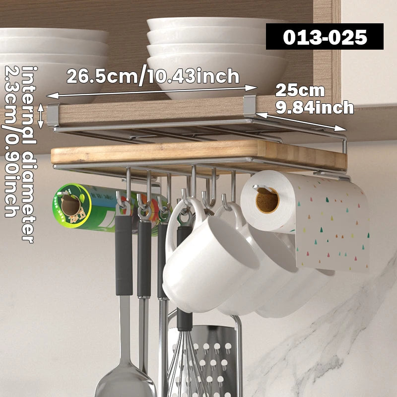 Under-Cabinet Chopping Board and Pot Lid Rack
