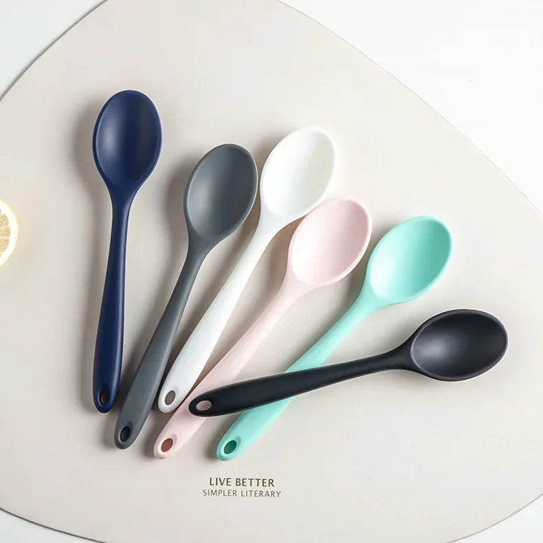 Silicone Mixing and Serving Spoons, Set of 3