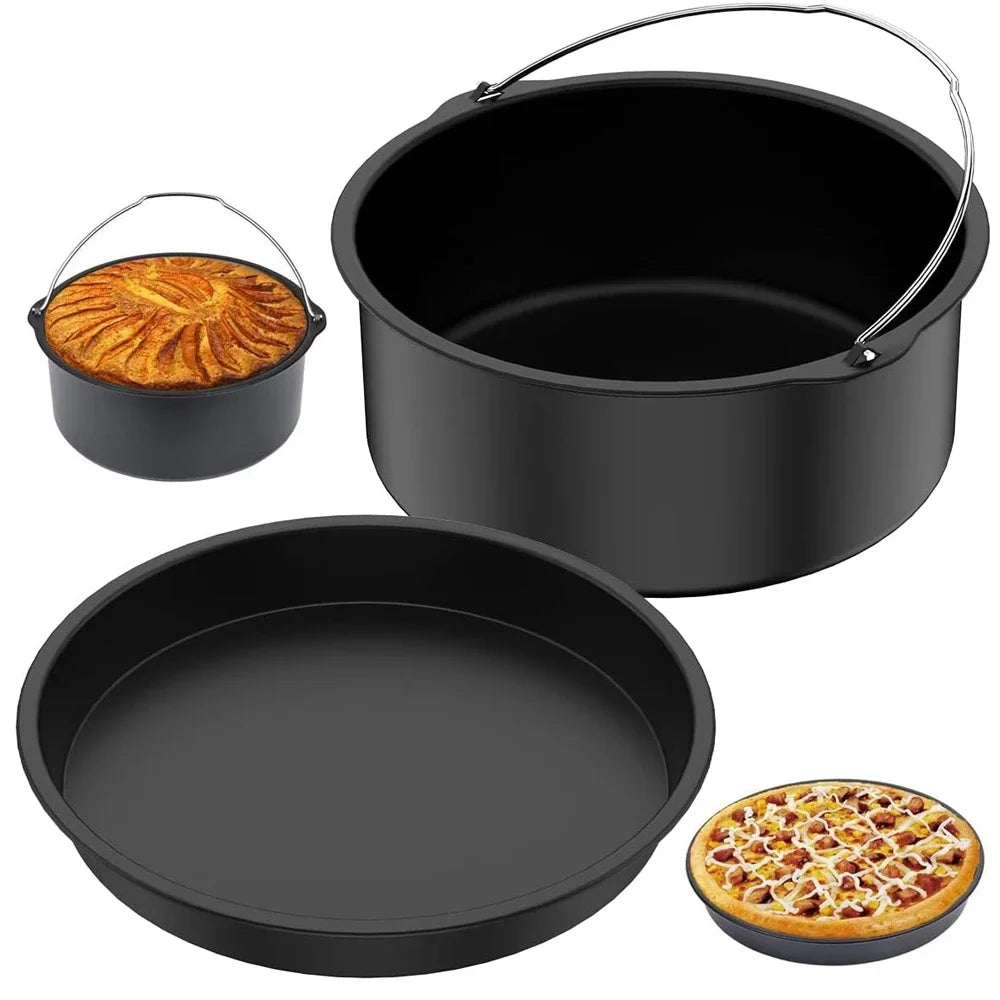Round Nonstick Cake Mould Pan with Handles, 6, 7 or 8 Inch, for Oven and Air Fryer