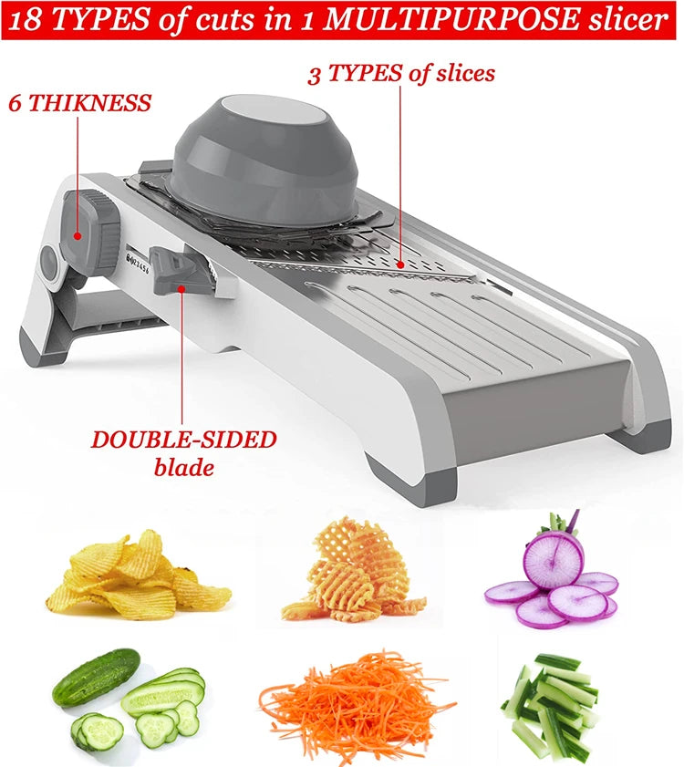 18-in-1 Adjustable Mandoline Vegetable Slicer and Julienne Cutter