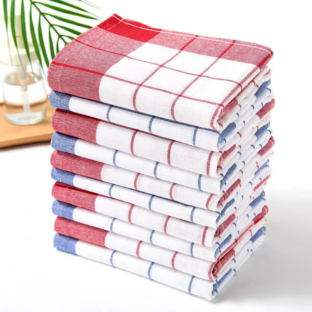 Checkered Cotton Kitchen Towels, 40x60cm, Packs of 4 to 10