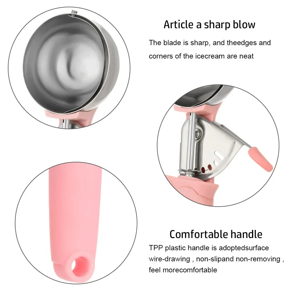 Stainless Steel Ice Cream Scoop with Trigger Release