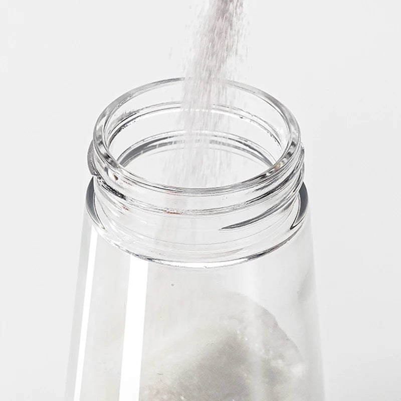 Salt Dispenser No Need Press Salt Tank Glass Sugar Bottle Shaker Canister Kitchen Seasoning Box Moisture-proof Salt Container