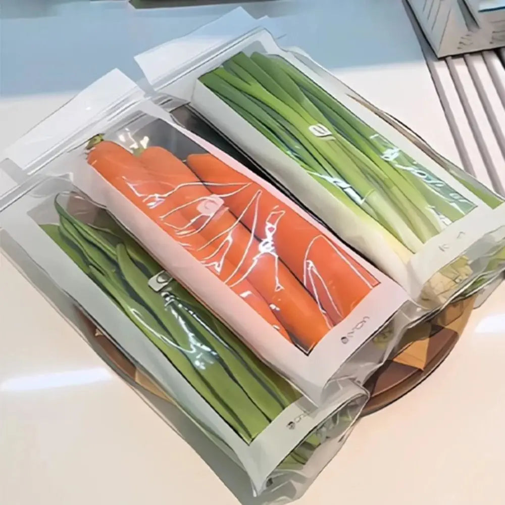 15/50Pcs Reusable Food Sealing Bags Moisture-proof Thickened Fruits Vegetables Fresh-keep Bags Long Strip Leakproof