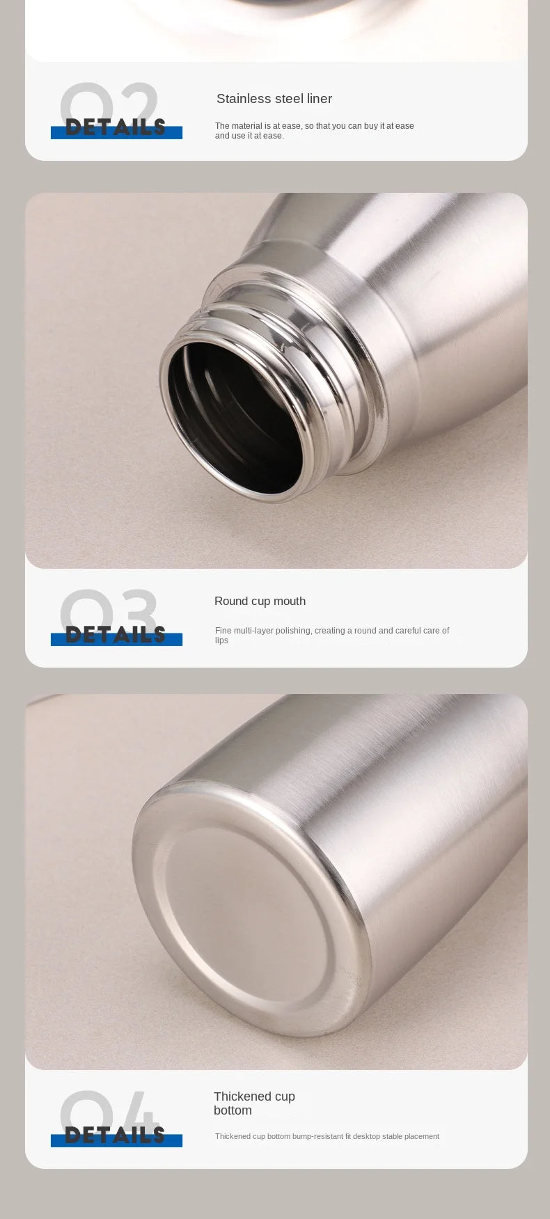 1 Litre Stainless Steel Sports Water Bottle, Single Wall