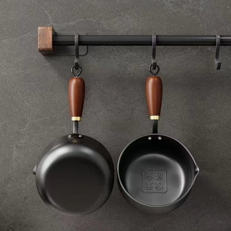 Wooden Handle Milk and Soup Pot, Induction Compatible, With or Without Lid