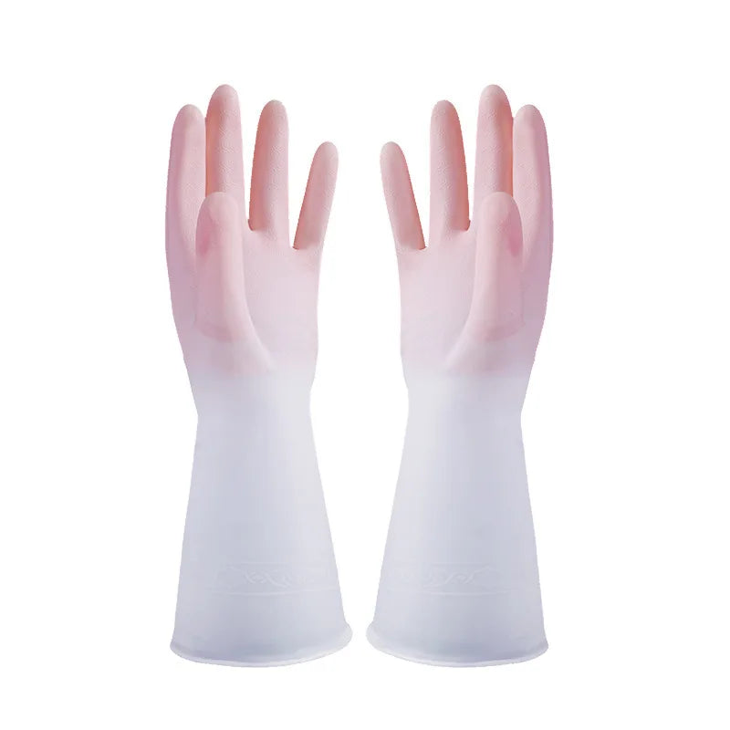 Waterproof Latex Dishwashing Gloves, Thin Household Rubber Cleaning Gloves, S, M or L