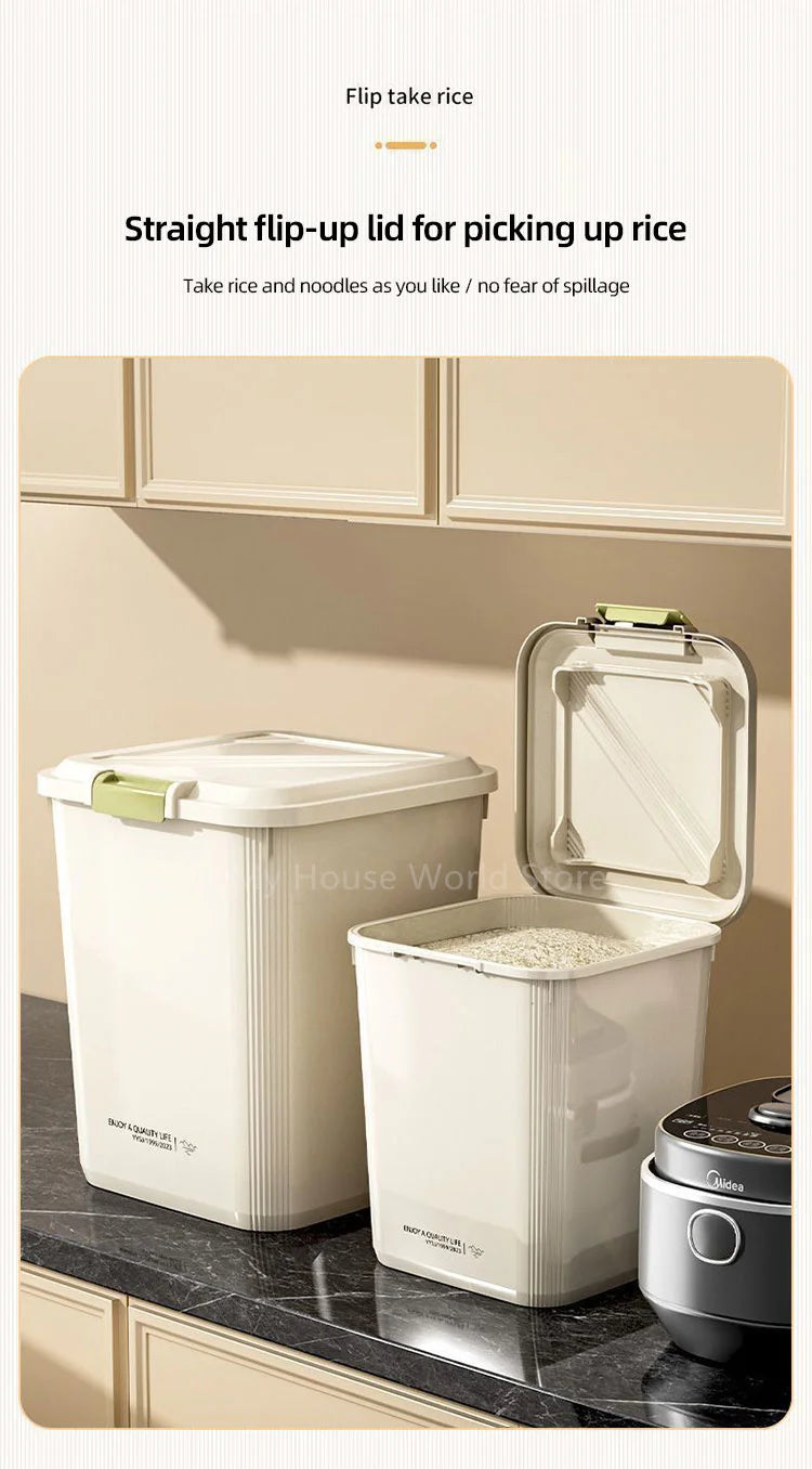 Airtight Rice Storage Container with Measuring Cup, 5kg or 10kg