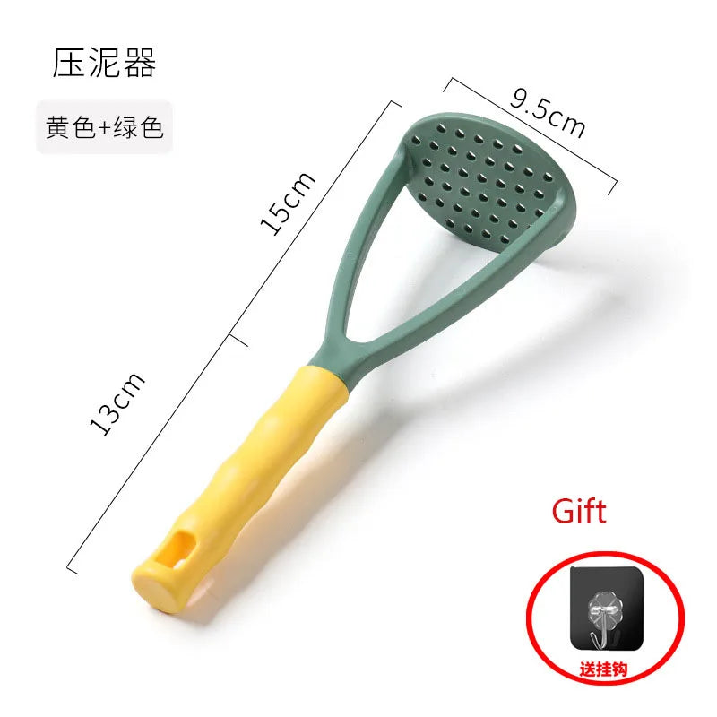 Potato Masher and Ricer, Press-Style Puree Maker, Green or Orange