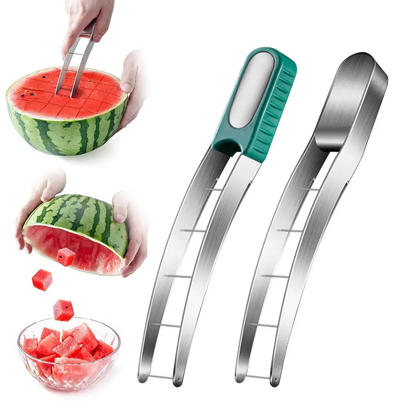 Stainless Steel Watermelon Cube Cutter Slicer, Fruit Knife for Melon Salads and Platters