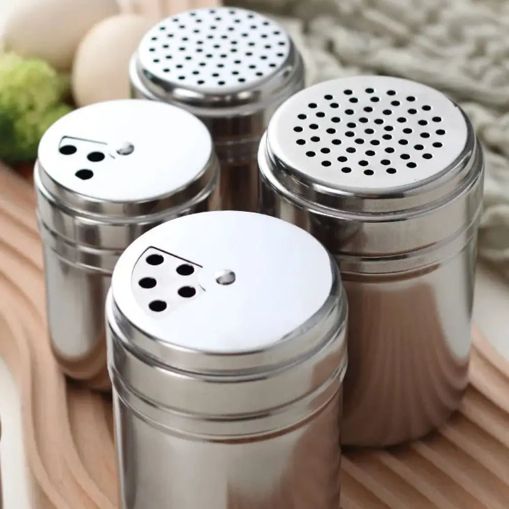 Stainless Steel Seasoning Shaker with Rotating Lid