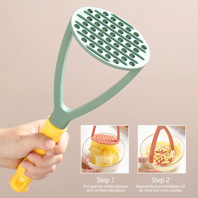 Potato Masher and Ricer, Press-Style Puree Maker, Green or Orange