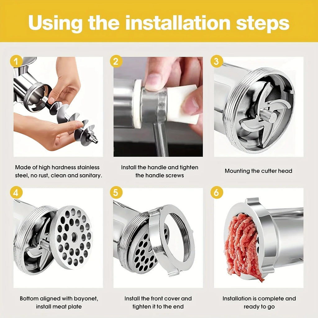Manual Meat Grinder, Hand Crank Mincer and Sausage Stuffer with Table Clamp