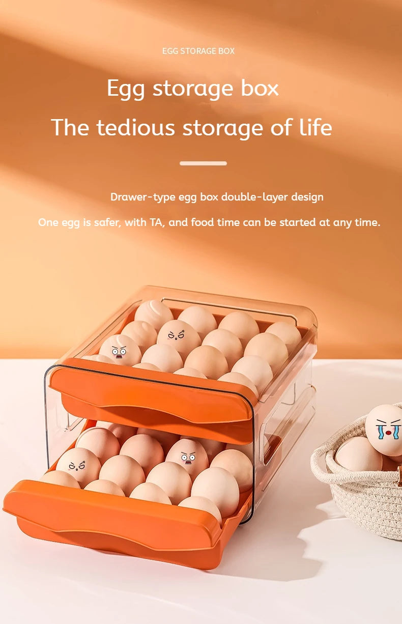 Automatic Scrolling Egg Rack Holder Storage Box Egg Basket Container Organizer Rolldown Refrigerator Egg Dispenser For Kitchen