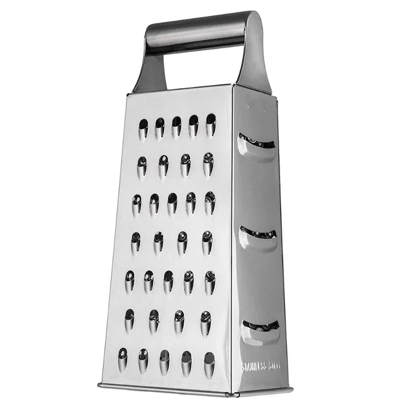 Stainless Steel 4 Sided Box Grater, Cheese and Vegetable Slicer, 6, 8 or 9 Inch