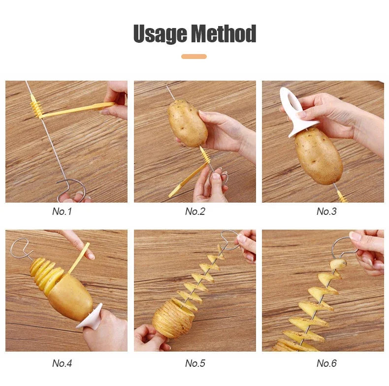 Potato Spiral Cutter Tower Maker, Vegetable Slicer Set, 1 Set, 2 in 1 or 4 in 1