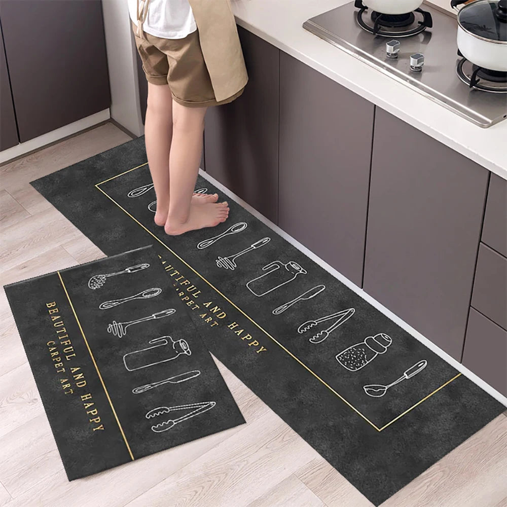 Soft Washable Kitchen Floor Mat and Runner, Anti-Slip, 40 to 160cm