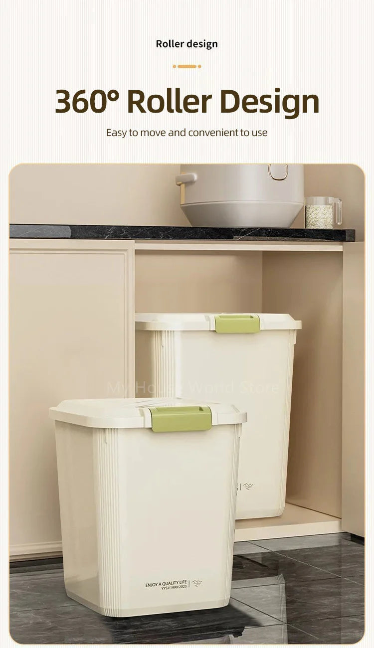 Airtight Rice Storage Container with Measuring Cup, 5kg or 10kg