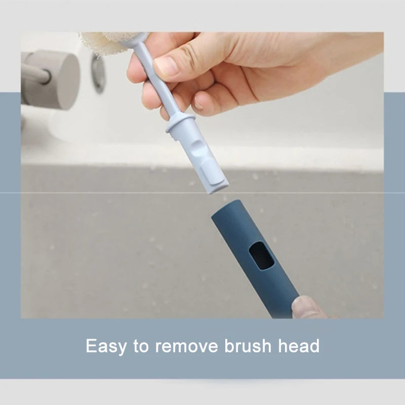 Removable Long Handle Soft Sponge Brush Kitchen Washing Cleaning Tool For Coffee Drink Wineglass Bottle Glass Cup Brush