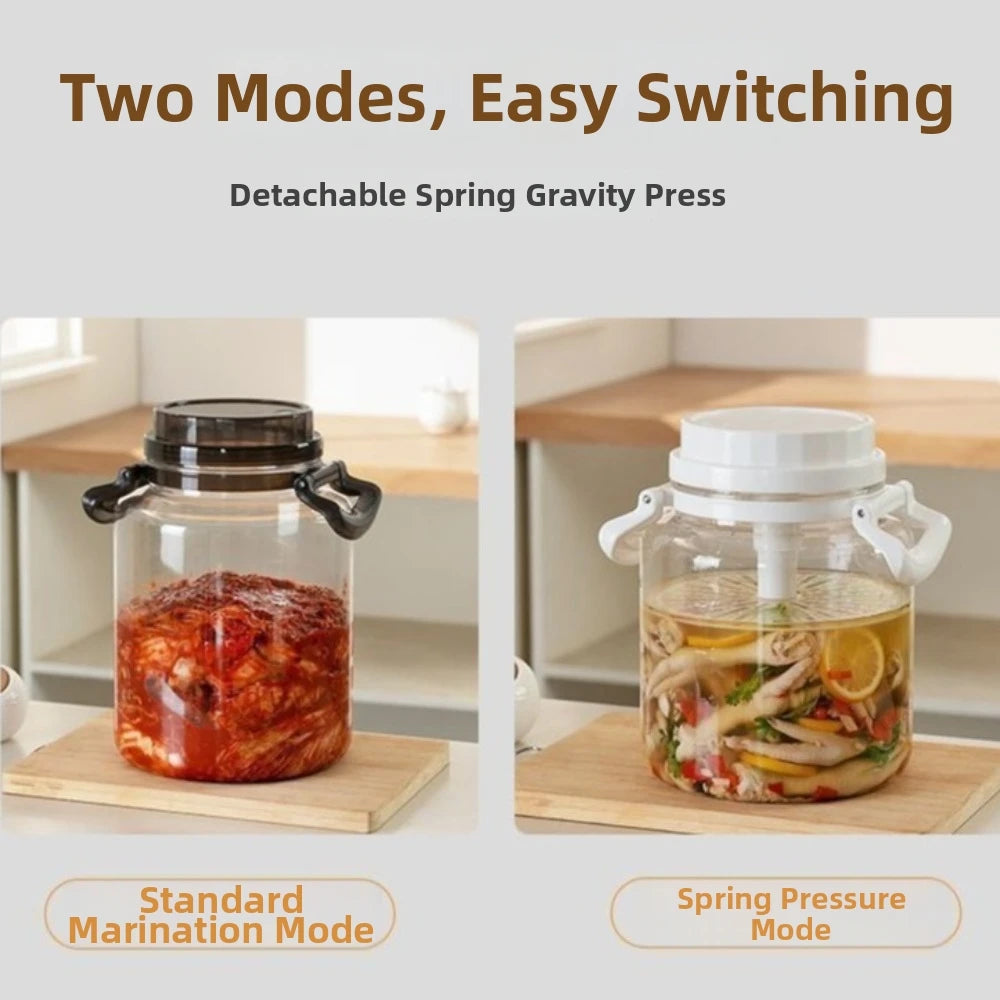 Large Capacity Pickle Jars With Lids Food Grade Sealed Airtight Storage Pitcher Leak-Proof With Handle Hermetic Food Box