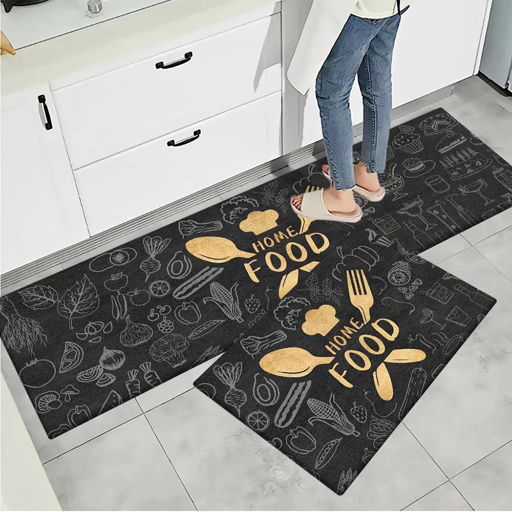 Soft Washable Kitchen Floor Mat and Runner, Anti-Slip, 40 to 160cm