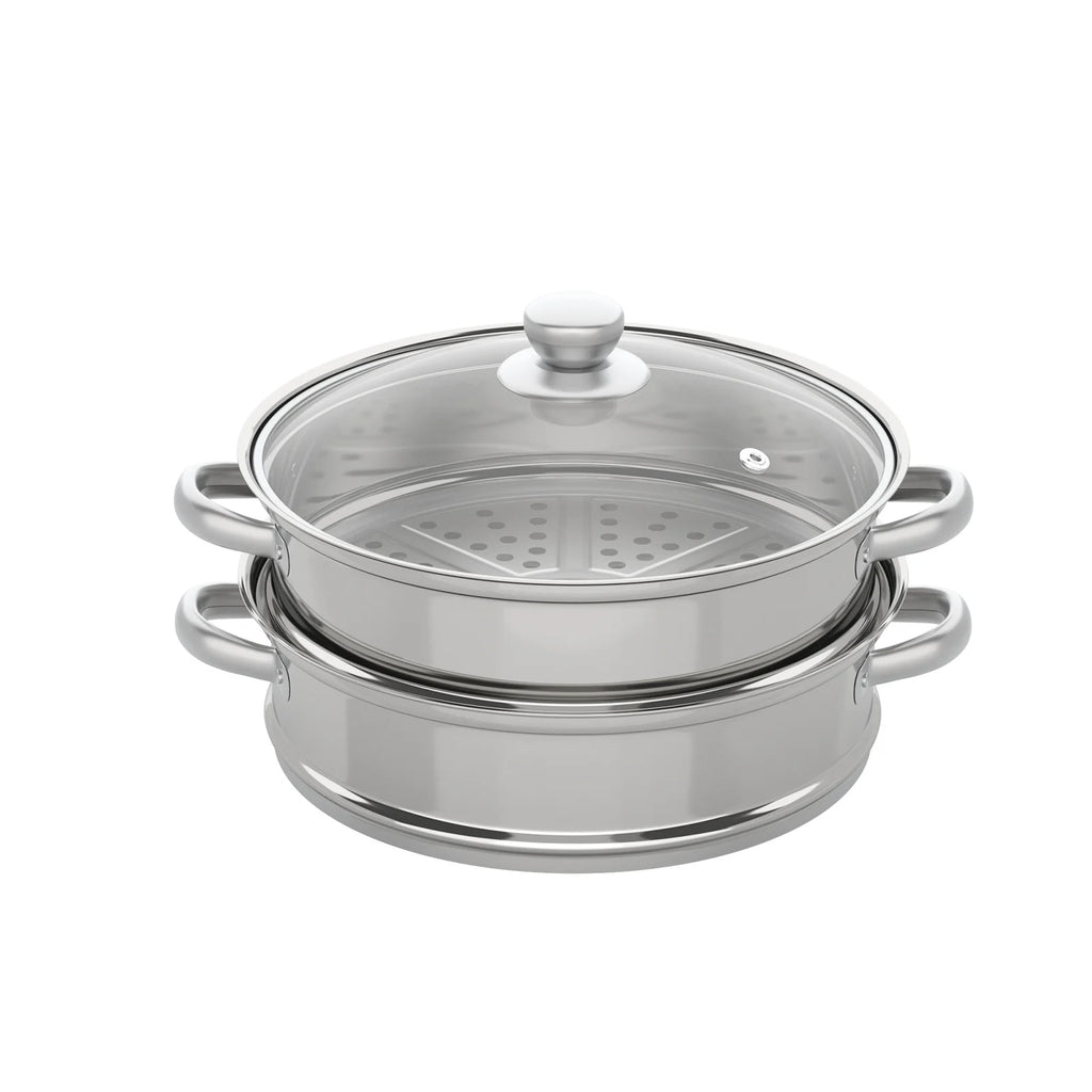 11 Inch 3-Tier Stainless Steel Food Steamer Pot with Lid
