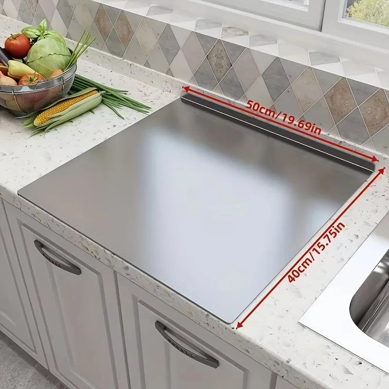 Large Foldable Stainless Steel Chopping Board, 30 to 50cm