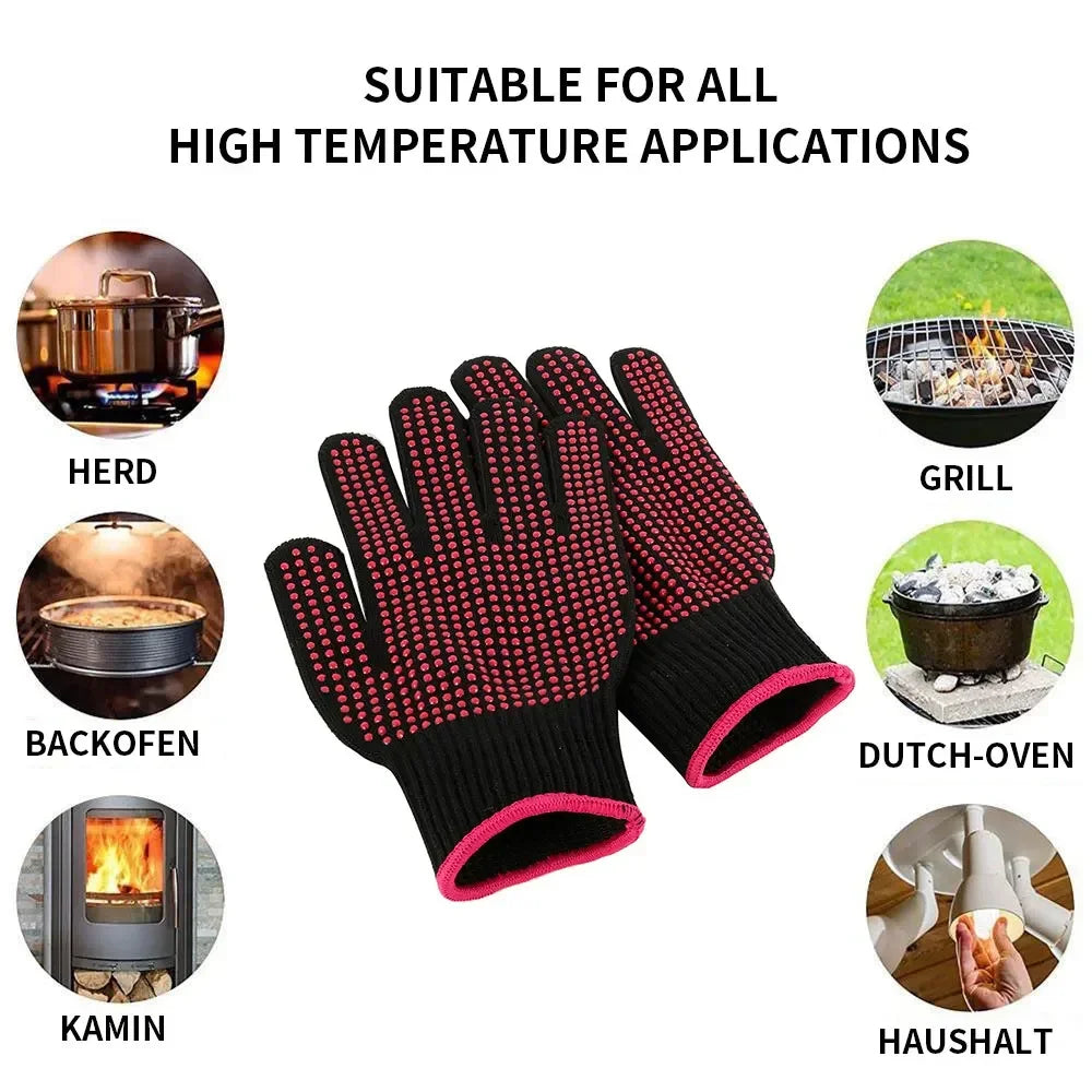 Non-Slip Kitchen and BBQ Gloves, Pair, for Cooking, Grill and Camping