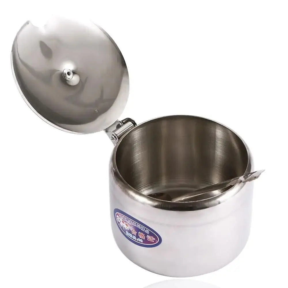 1Pcs Mini Sugar Container with Lid Spoon Sauce Cans Sugar Jam Salt Pot Seasoning Pot Spice Storage Jar Kitchen Supplies