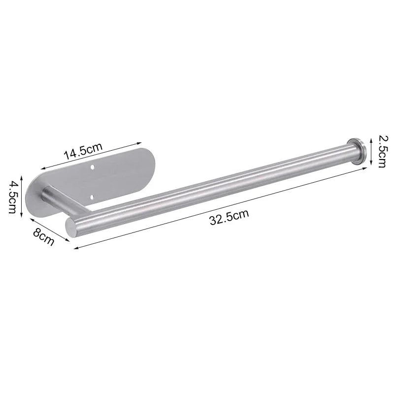 Adhesive Stainless Steel Kitchen Roll and Toilet Paper Holder