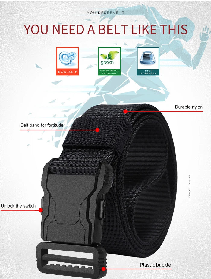Nylon Web Belt with Quick-Release Buckle, 2 Pack