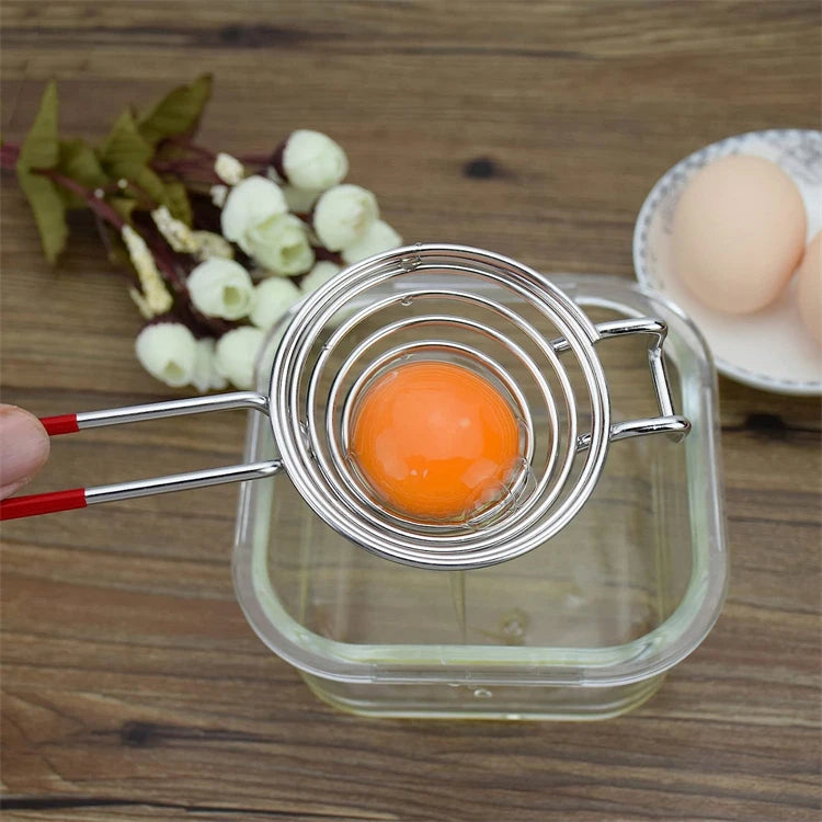 Stainless Steel Egg Separator with Long Handle, Egg Yolk and White Divider