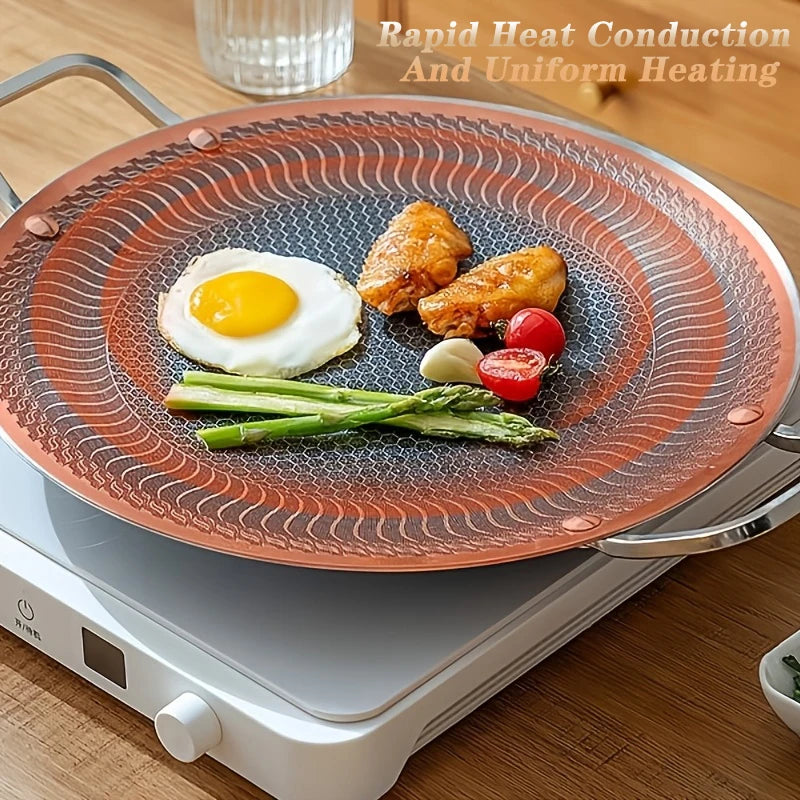 Stainless Steel BBQ Grill Pan for Camping & Home, Compatible with Induction, Gas