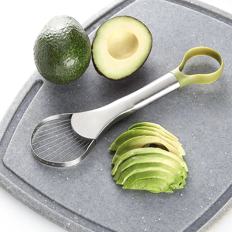 2 in 1 Stainless Steel Avocado Slicer and Peeler, Kitchen Fruit Cutter