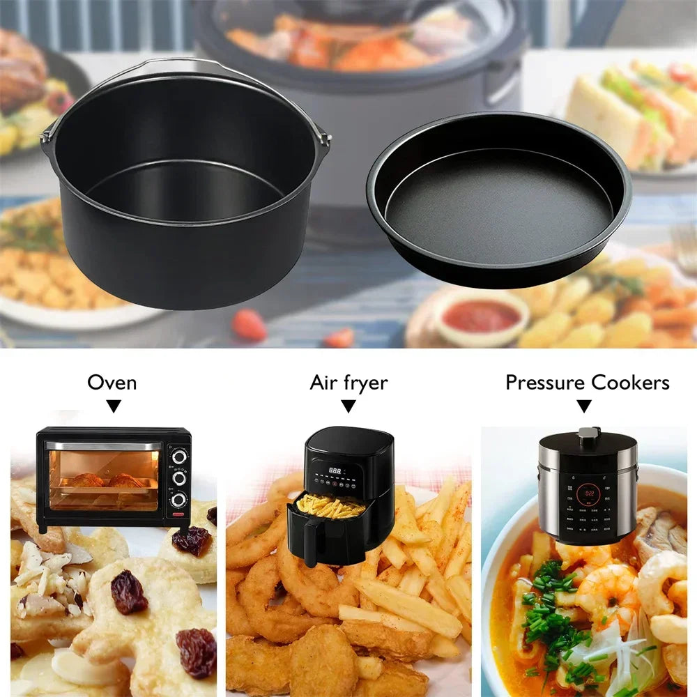 Round Nonstick Cake Mould Pan with Handles, 6, 7 or 8 Inch, for Oven and Air Fryer
