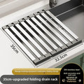 304 Stainless Steel Foldable Sink Drain Rack and Basket, Retractable, 35 to 45 cm