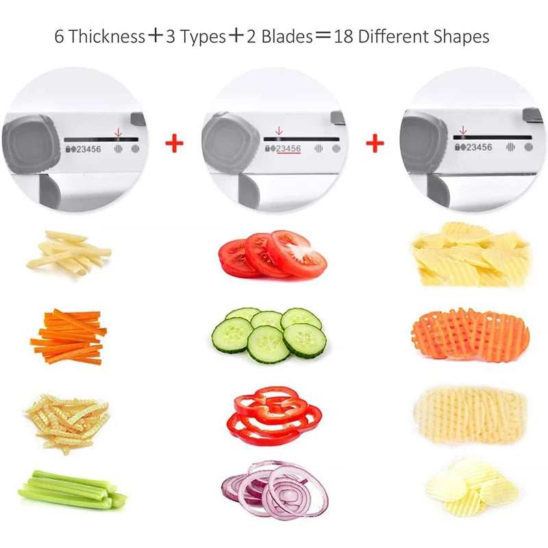 18-in-1 Adjustable Mandoline Vegetable Slicer and Julienne Cutter