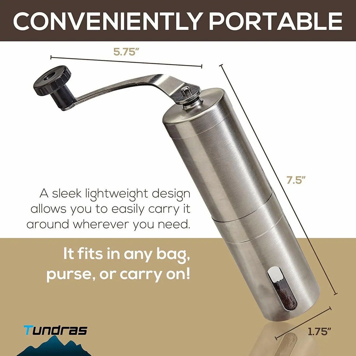Manual Coffee Grinder with Ceramic Burr and Hand Crank